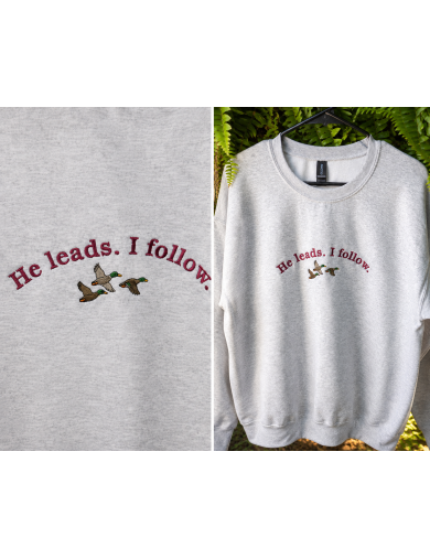 He Leads Embroidered