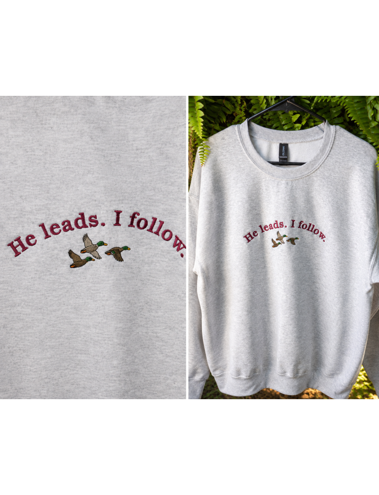 He Leads Embroidered