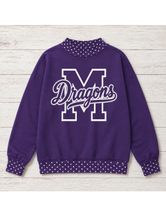 Game Day Dots Mock Neck Sweatshirt--DRAGONS