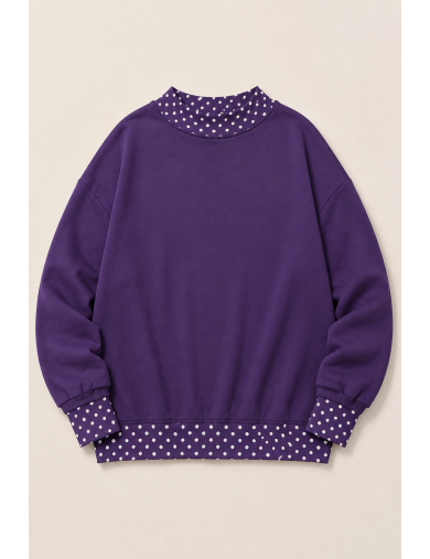 BLANK -- Polka Dot Sweatshirt Purple
