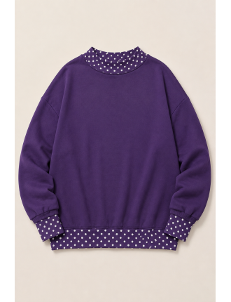 BLANK -- Polka Dot Sweatshirt Purple
