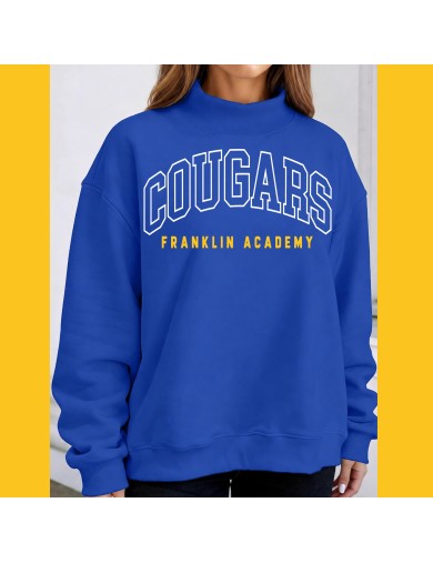 Classic Collegiate Cougars  Mock-Neck Spirit Sweatshirt