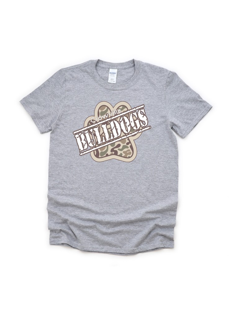 Crowville Bulldogs Camo Paw Tee