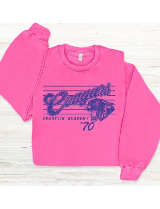 Franklin Academy '70 Vintage Cougar  Tee--Pink